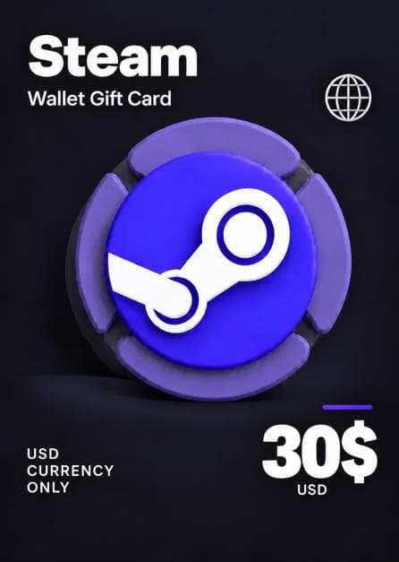 Steam Wallet Gift Card 30 USD Steam Key USD CURRENCY ONLY (copy)