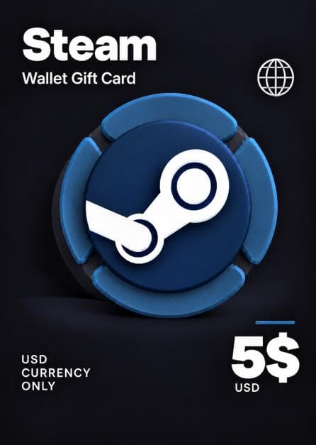 Steam Wallet Gift Card 5 USD Steam Key USD CURRENCY ONLY