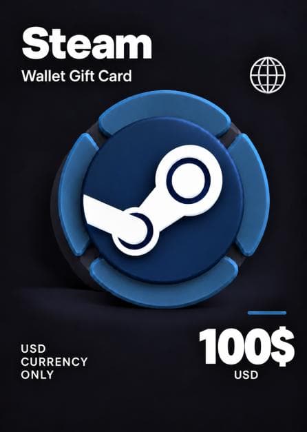 Steam Wallet Gift Card 100 USD Steam Key USD CURRENCY ONLY