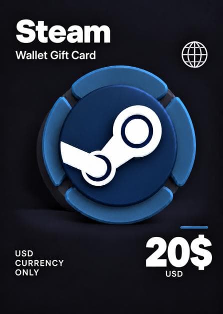 Steam Wallet Gift Card 20 USD Steam Key USD CURRENCY ONLY