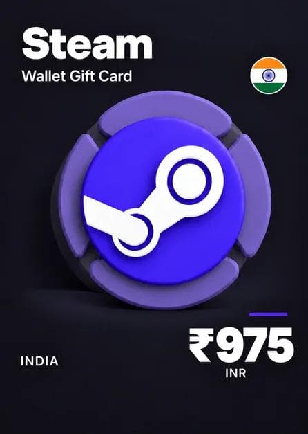 Steam Wallet Gift Card 975 INR Steam Key INDIA