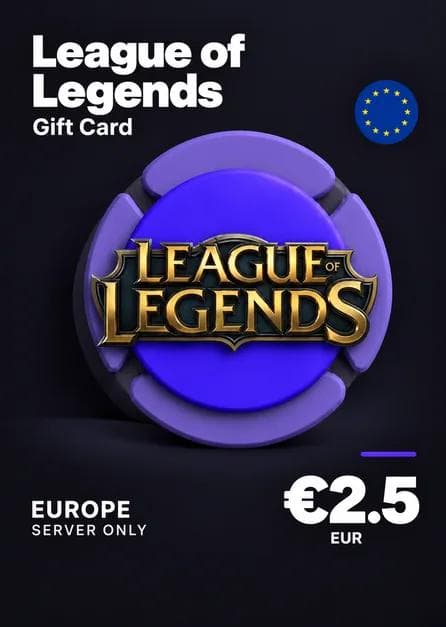 League of Legends Gift Card 2.5€ - Riot Key - EUROPE Server Only
