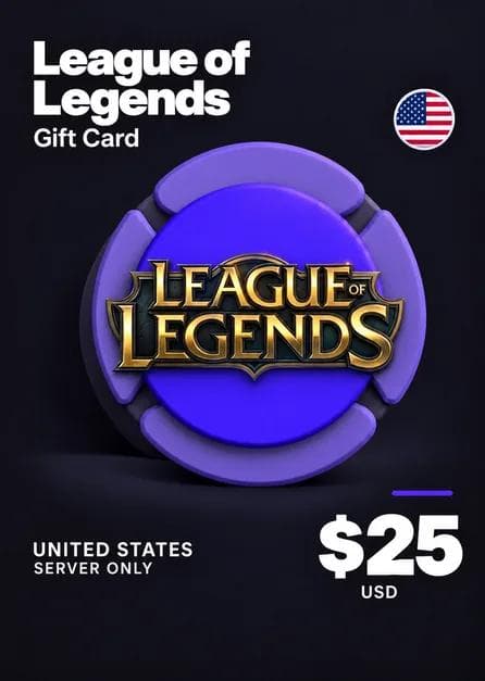 League of Legends Gift Card 25$ - Riot Key - UNITED STATES Server Only