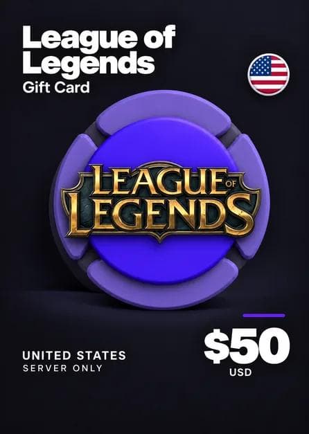 League of Legends Gift Card 50$ - Riot Key - UNITED STATES Server Only