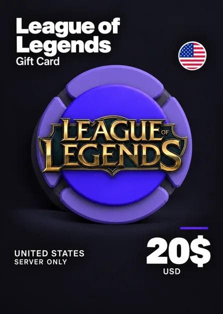 League of Legends Gift Card 20$ - Riot Key - UNITED STATES Server Only