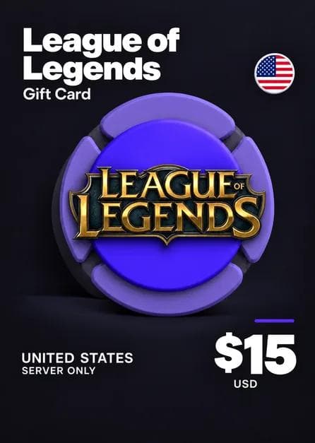 League of Legends Gift Card 15$ - Riot Key - UNITED STATES Server Only